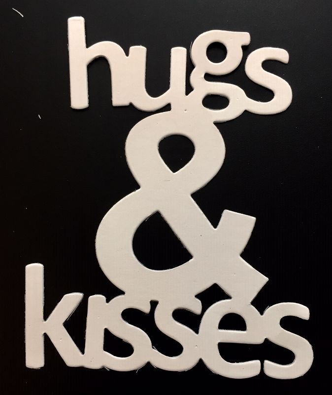 Valentine Die Cuts* Hugs & Kisses * Set of 12 * White or Pink & Purple Cardstock