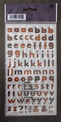New Sticko alphabet numbers scrapbook stickers CHOCOLATE brown ABCs 2 sheets