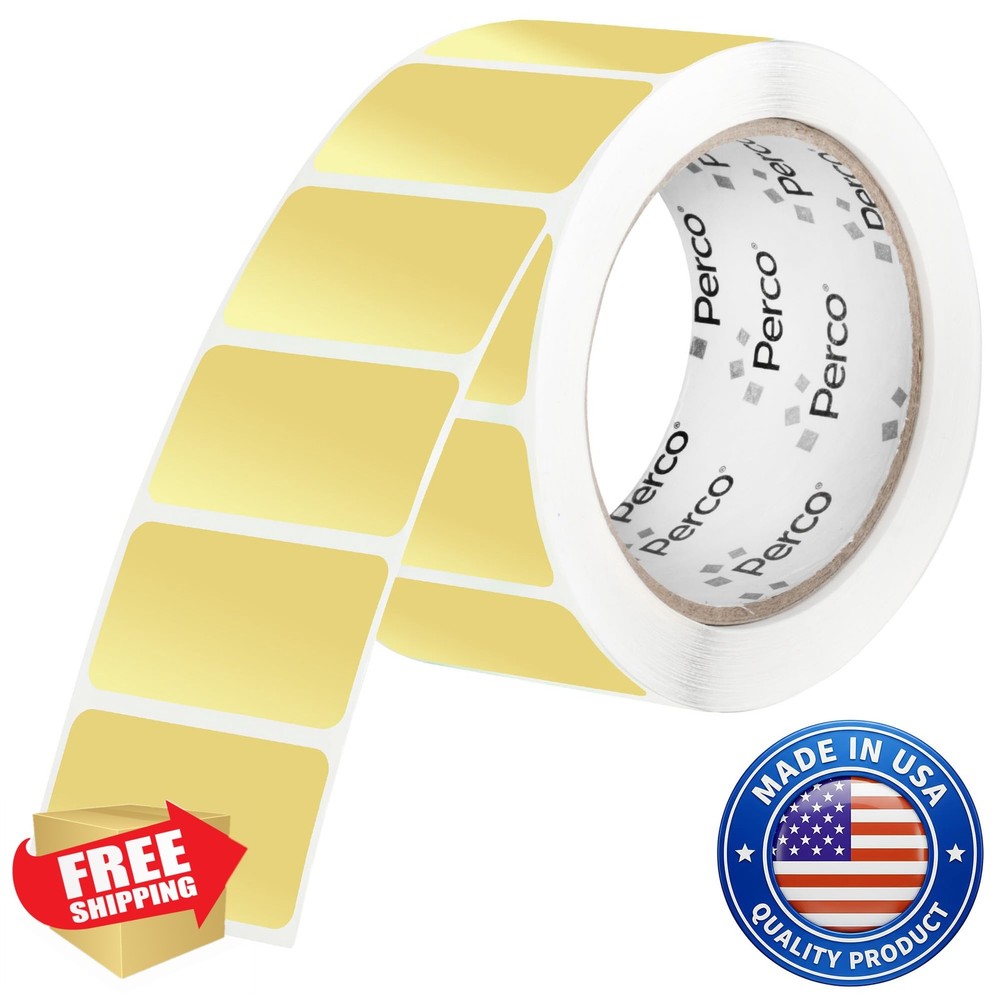 Perco Metallic Gold 1×2 Inch Perforated Labels 500/Roll