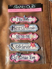 VINTAGE Provo Craft Stand Outs Paper Sculpture Stickers CHRISTMAS TITLES *