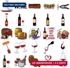 50 Pcs Wine Stickers, Exquisite Drink Decorative Stickers, Easy to Tear & Stick