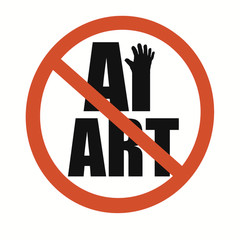 Set of 2 No AI Art No AI Slop 6 Fingered 3×3 Inch Vinyl Die Cut Glossy Stickers
