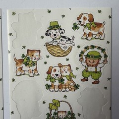 Hallmark AGC St Patricks Day Stickers Lot 6 Sheets Cats Smiley Prism Shamrock