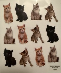 The Paper Studio Stickers Kittens Black Orange Grey Cute Realistic Scrapbook
