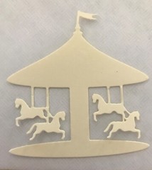 4 Horses Carousel Die Cut Embellishments 6 Pcs 2-5/8″ x 2-1/2″ Scrapbook Cards