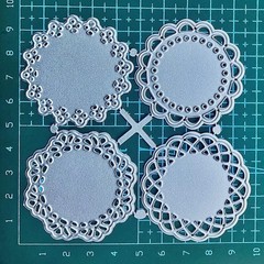 High-Quality Metal Die Cuts Set – 1.9″ Lace Flower Borders for Creative Projects
