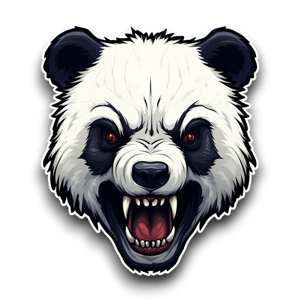 Evil Angry Panda Bear Animal Vinyl Sticker Decal For Car Laptop Window Scrapbook