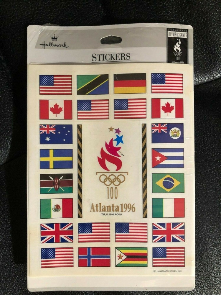 ATLANTA 1996 OLYMPICS Rare Vintage Stickers 4 Sheets 1 Package- New