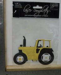 LASER COMPLETES YELLOW TRACTOR Detailed DIE CUT Farm Farming Farmer Scrapbook 3D