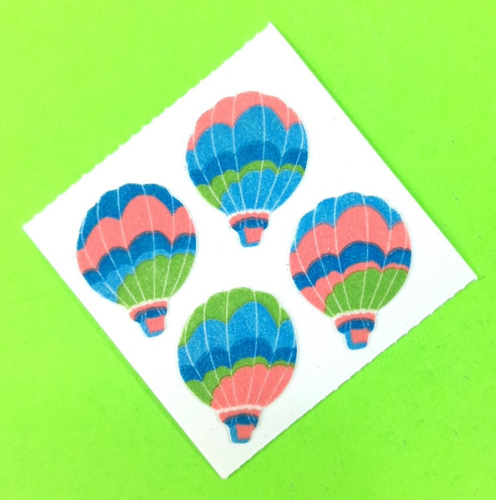 Vintage Fuzzy Great 7 Hot Air Balloons Sticker Mod
