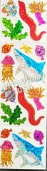 HAMBLY STUDIOS STICKERS PRISMATIC CORAL JELLYFISH SHARK PUFFER FISH EAL VINTAGE