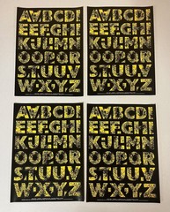 Lot of 48 Sheets of Self-adhesive Alpha Letters for Scrapbooking & Crafts