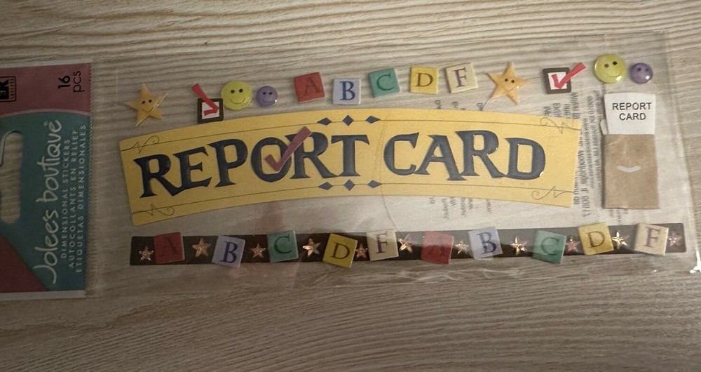 Jolee’s Boutique School Report Card title Phrase Sticker Scrapbooking