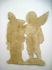 Charming Vintage Die Cut Of Asian Man & Woman In Traditional Costumes *