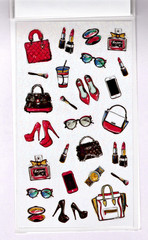 Stick-a-bilities GIRLFRIENDS (75pc) PUFFY EPOXY HOLOGRAM STICKERS 3 SHEETS