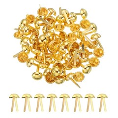 120Pcs Brads Paper Fasteners, 10×16 mm Metal Round Head Split Pins, Golden
