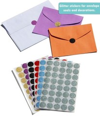 Gold Envelope Seals 3/4 Diameter – Round Dot Stickers Glitter – Size 0.75 inc…