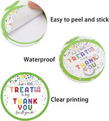 120PCS Thank You Stickers – 2 Inch Round Colorful Self-Adhesive Appreciation Lab