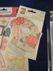 Chipboard Accents & Glitter Shapes Lot Of 6