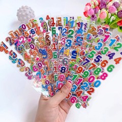 6 Sheets Kids Stickers 3D Puffy Bulk Cartoon English Alphabet Letters Number