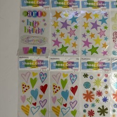 10 Sets Swirls Curly Stars Heart Design Bright Sheer Color Mrs Grossman Stickers
