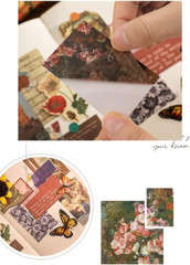 6 Sets 300 Pcs Washi Stickers Set Vintage Aesthetic Sticker for Journaling, DIY