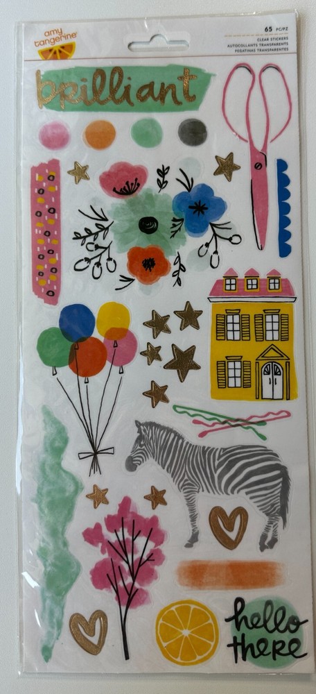 American Crafts/Amy Tangerine Finders Keepers Clear Stickers-65 Pieces