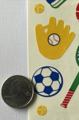 SPORTS ITEM Stickers(9pc)Frances Meyer•Game•Tennis•Football •Soccer •Track•Balls