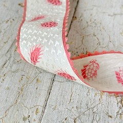 2.63 yards x 1.75 antique Pink French Ribbon silk woven 18th century note hand