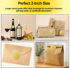 2 Inch Gold Foil Certificate Seals–120 Pcs Embossed Seals Stickers for Awards