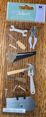RARE Jolees Mr Fix It Title Tool Belt Tools Handyman Dad Hammer Axe Screwdriver