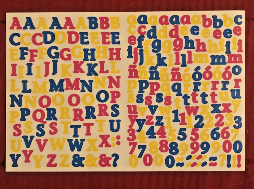 Creative Memories MINI ABC/123 Stickers JEWEL, PASTEL or BRIGHT Multi Colors