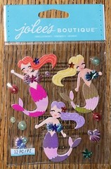 Jolees MERMAIDS BEACH OCEAN SUMMER GIRLS SEASHELL Star Bubble Scrapbook Stickers