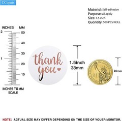 1.0″/1.5″ Thank You Stickers Rolls For Baking Packaging Envelope Small Business