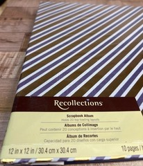 NIP Recollections Scrapbook Blue, Gold Striped