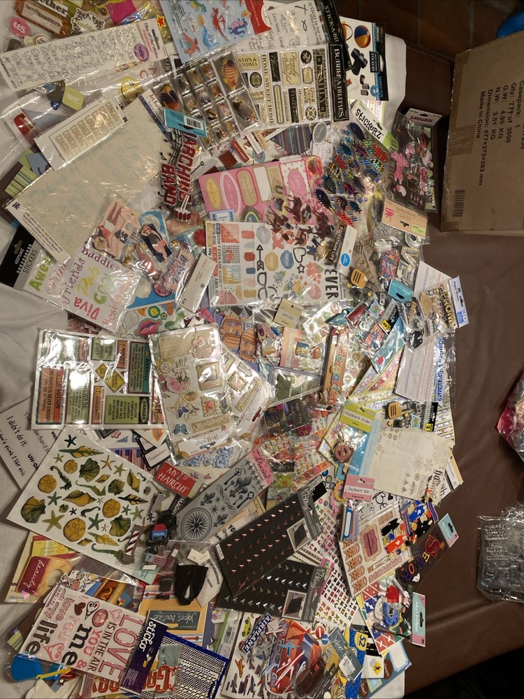 Scrapbooking Mixed Lot of Stickers Die Cuts Chipboard No Bunny Jolee’s Colorbok