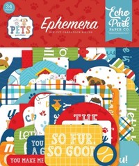 Echo Park PETS *2 Packs* Ephemera Die Cuts + Frames & Tags 68p Cat Dog