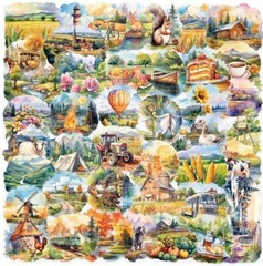 10pcs Rural Scenery Aesthetic Travel Stickers- Scrapbook, DIY Crafts, Journal