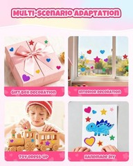 1024PCS Colorful Glitter Foam Stickers – Heart & Star Shapes for Kids’ Crafts