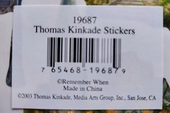 Thomas Kinkade Scrapbook Stickers ‘Painter of Light’ Series, 2 Sheets ~ New!