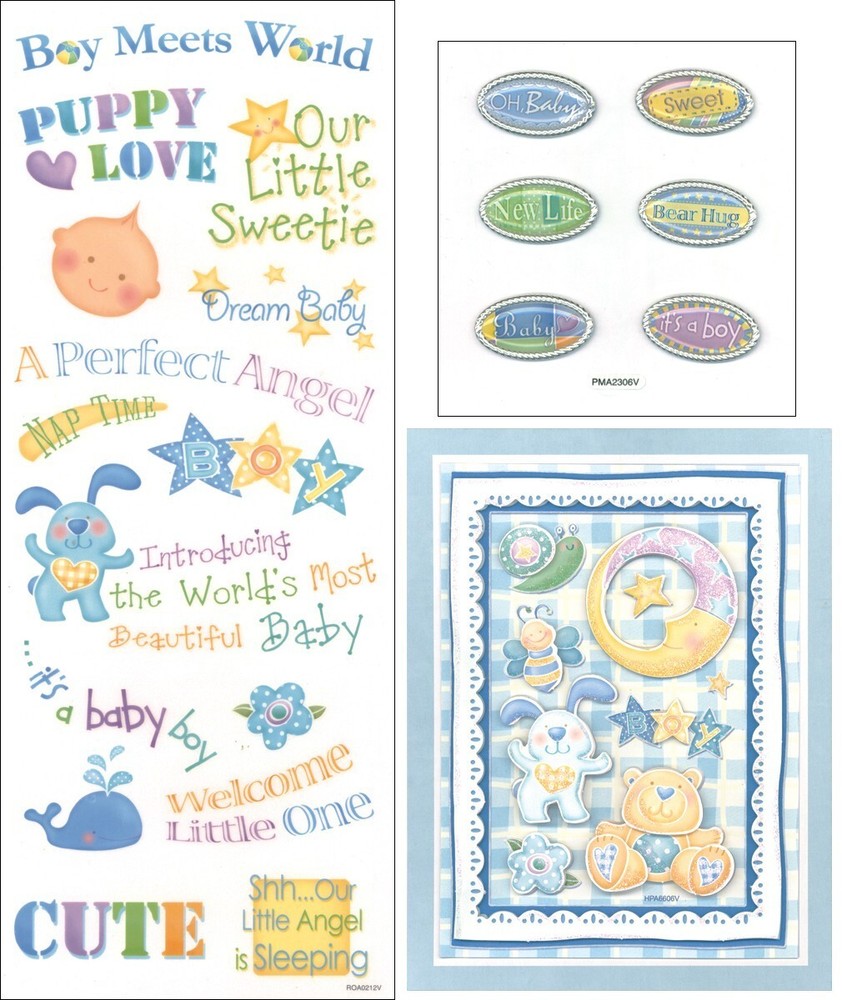 Mackinac Moon, Baby Boy, coordinating scrapbook embellishments 3 sheets/pkg