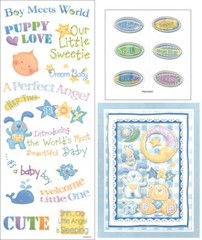 Mackinac Moon, Baby Boy, coordinating scrapbook embellishments 3 sheets/pkg