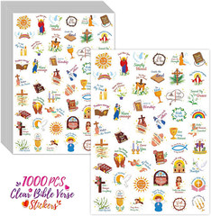 1000 PCS Bible Verse Stickers, Clear Inspirational Pray Stickers Encouraging Scr