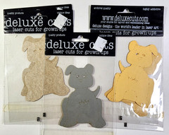 Tri Color Dogs Puppies Laser Cut Deluxe Designs 3×4 Scrapbooking Set of 5