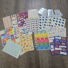 Large Lot Of Assorted Stickers Vintage Modern Scrapbooking Animals Smiley School