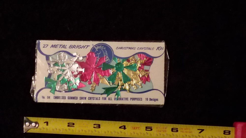 Vintage metal Bright Christmas Crystals Stickers #94