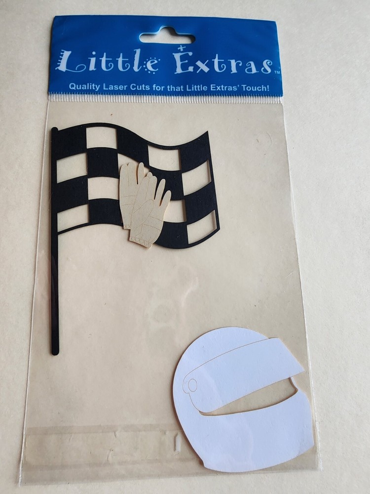 Racing Flag Helmet + Laser Cut New – Little Extras Scrapbooking – Retired #19