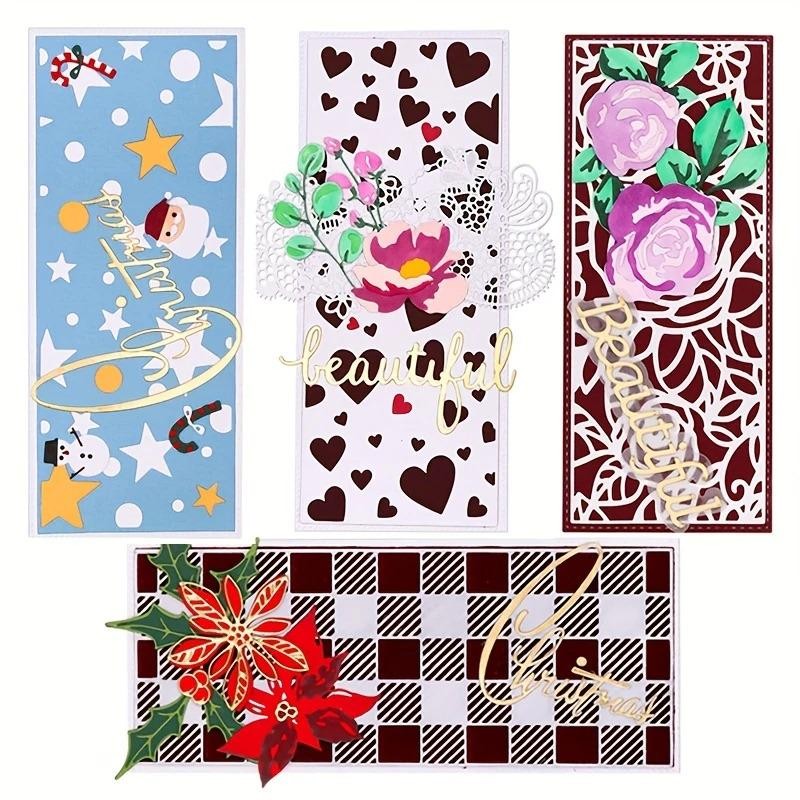 Lg 8.5″ panel choose stars roses border edge metal cutting dies cut cutter die