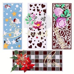 Lg 8.5″ panel choose stars roses border edge metal cutting dies cut cutter die