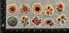 Lot of 10 Assorted Flowers Sunflowers Daisies Daisy Outdoor Stickers